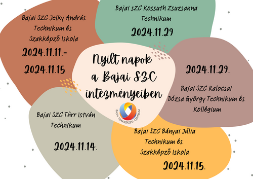 NYÍLT NAPOK A BAJAI SZC INTÉZMÉNYEIBEN